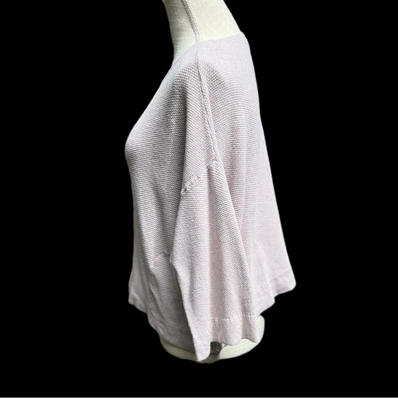 🌻J. Jill Boxy Oatmeal Color Waffle Cashmere Cotton Slub Knit Pullover S Petite - Picture 8 of 11